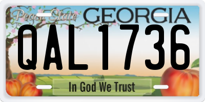 GA license plate QAL1736