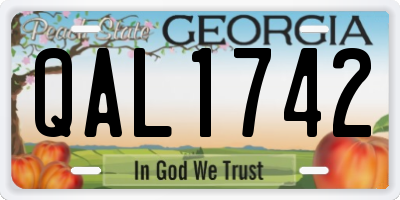GA license plate QAL1742