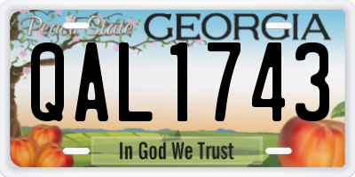 GA license plate QAL1743
