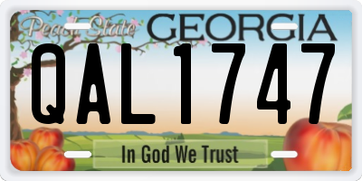 GA license plate QAL1747