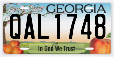 GA license plate QAL1748