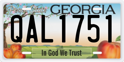 GA license plate QAL1751
