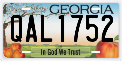 GA license plate QAL1752