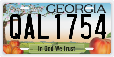 GA license plate QAL1754