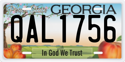 GA license plate QAL1756