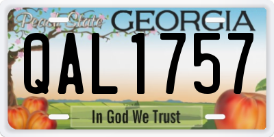 GA license plate QAL1757