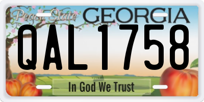 GA license plate QAL1758