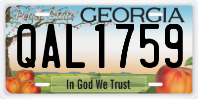 GA license plate QAL1759