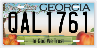 GA license plate QAL1761