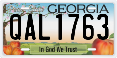 GA license plate QAL1763