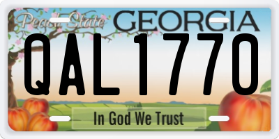 GA license plate QAL1770