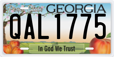 GA license plate QAL1775