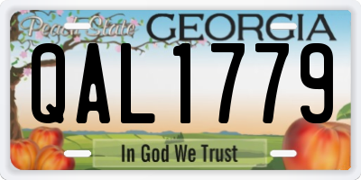 GA license plate QAL1779