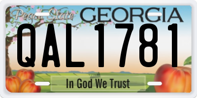 GA license plate QAL1781