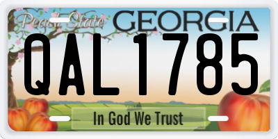 GA license plate QAL1785