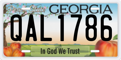 GA license plate QAL1786