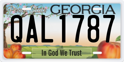 GA license plate QAL1787