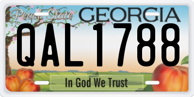 GA license plate QAL1788