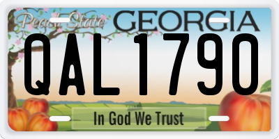 GA license plate QAL1790