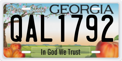 GA license plate QAL1792