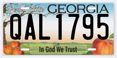 GA license plate QAL1795