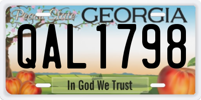 GA license plate QAL1798