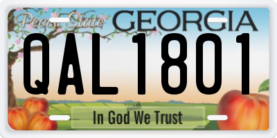 GA license plate QAL1801