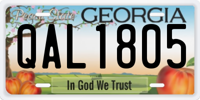 GA license plate QAL1805