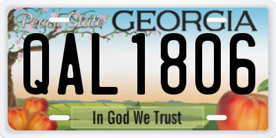 GA license plate QAL1806