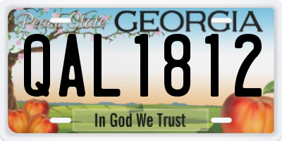 GA license plate QAL1812
