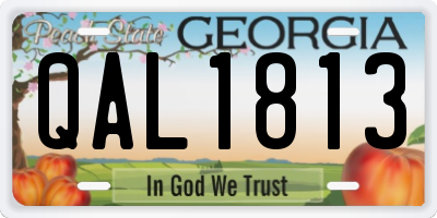 GA license plate QAL1813