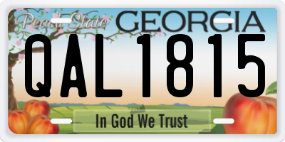 GA license plate QAL1815