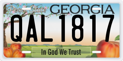 GA license plate QAL1817