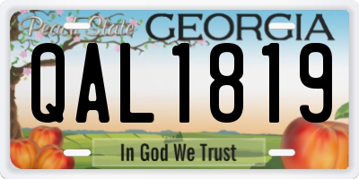 GA license plate QAL1819