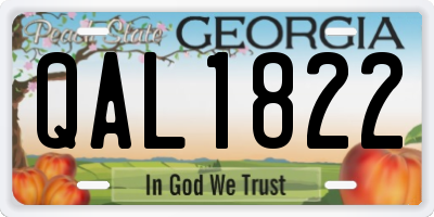 GA license plate QAL1822