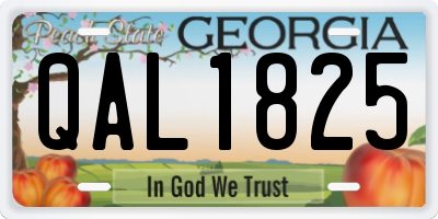 GA license plate QAL1825