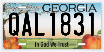 GA license plate QAL1831