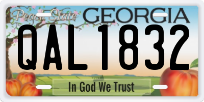 GA license plate QAL1832