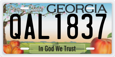 GA license plate QAL1837