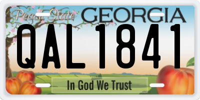 GA license plate QAL1841