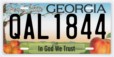 GA license plate QAL1844