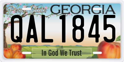 GA license plate QAL1845