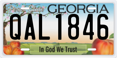 GA license plate QAL1846