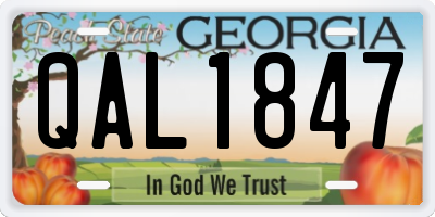 GA license plate QAL1847