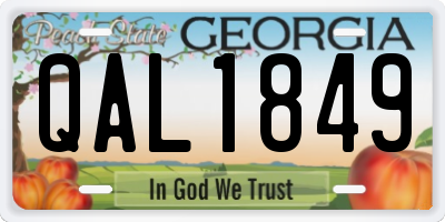GA license plate QAL1849