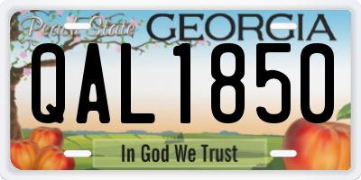 GA license plate QAL1850