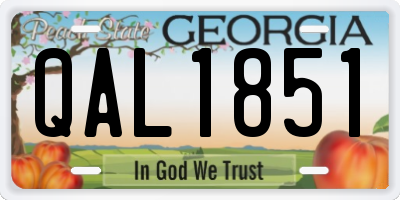 GA license plate QAL1851