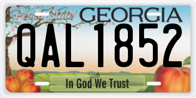 GA license plate QAL1852