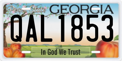 GA license plate QAL1853