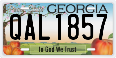 GA license plate QAL1857
